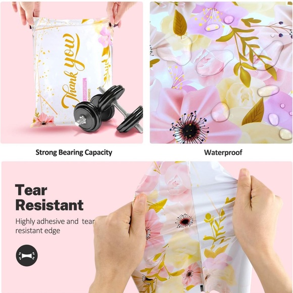 25 10X13 Poly Mailers Thank You Flowers Shipping Envelopes Bags PRICE IS FIRM - Picture 9 of 11